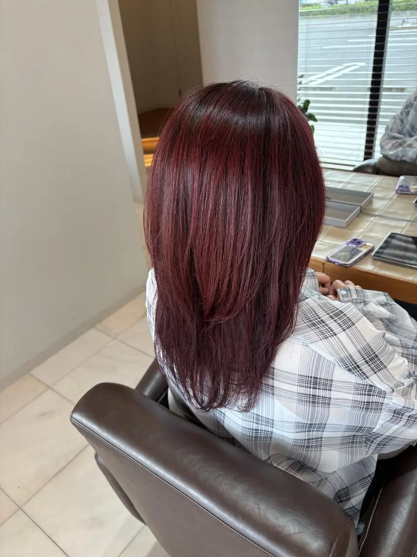 ミディアム カラー 髪質改善 レイヤーカット トリートメント カット ヘアカラー トリートメント 伊勢崎/nap hair 栗原大輔のヘアスタイル