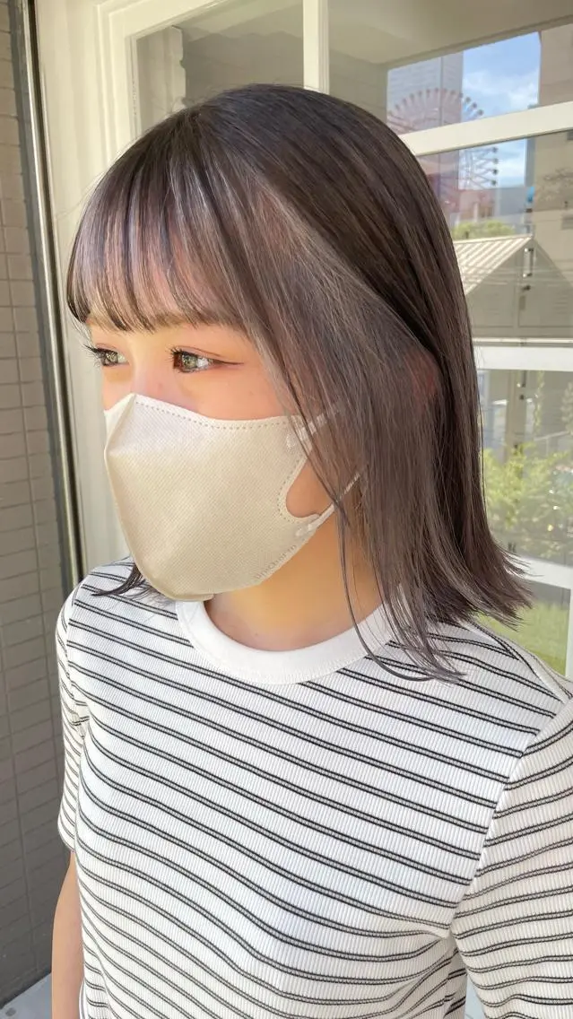 ミディアム カラー ヘアアレンジ ブリーチ 酸性縮毛矯正 梅田茶屋町 Juriのヘアスタイル