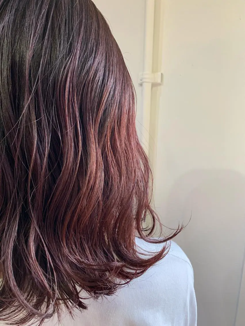 ミディアム カラー ヘアアレンジ レッドカラー カット ヘアカラー トリートメント 山崎 澪 レイヤーカット/大宮のヘアスタイル