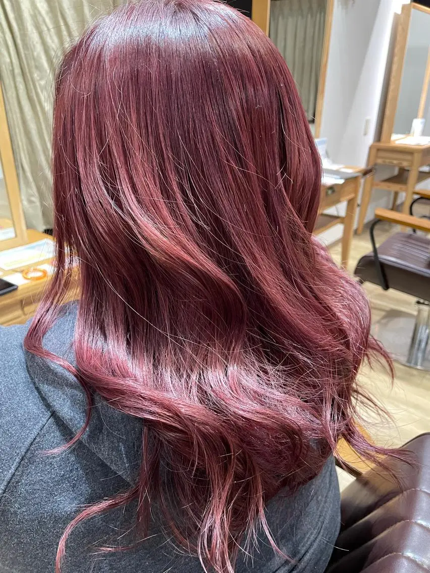 ロング ピンクラベンダー LICO 木村真知子のヘアスタイル