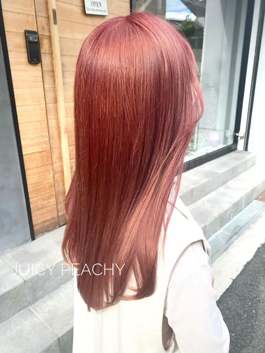 ロング カラー ブリーチ ケアブリーチ 髪質改善 ヨシンモリ 韓国風ヘア YUKA🐻❄️ 🎀当日予約ok/のヘアスタイル