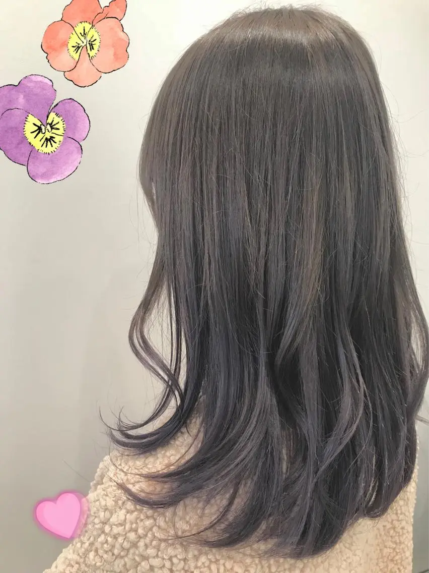 セミロング カラー バイオレットカラー 新宿駅近♡個室 ♡関口三都季🌜のヘアスタイル