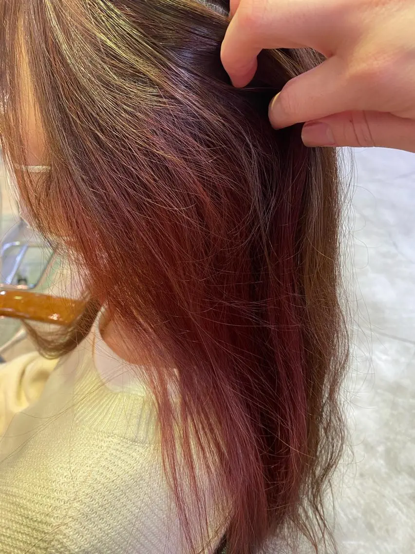 ロング カラー イヤリングカラー ピンクカラー ルジャルダン戸塚 🌼ゆきののヘアスタイル