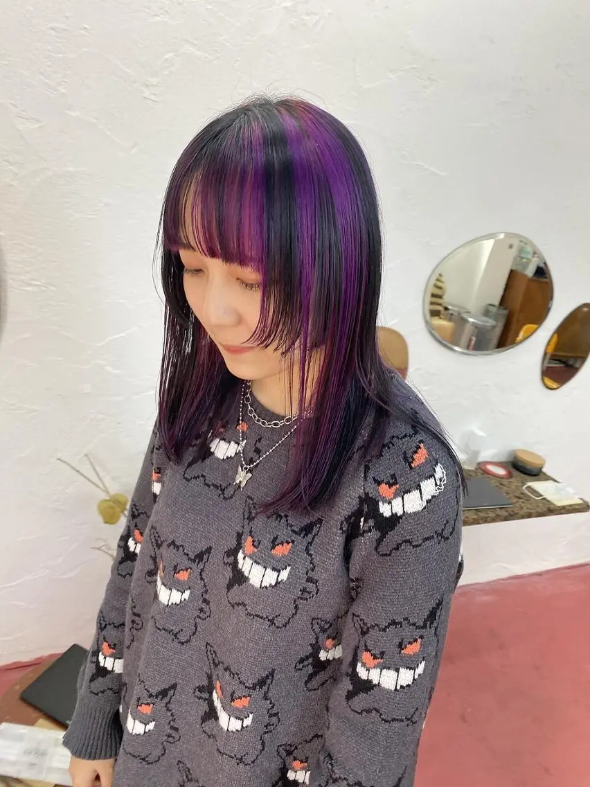 カラー ロング qiieダブルカラー イルミナカラーのヘアスタイル