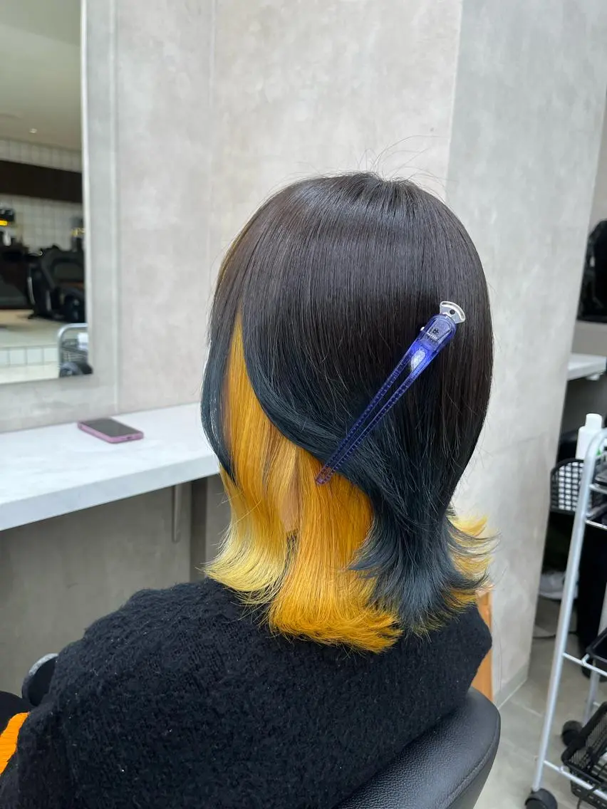 ミディアム ヘアカラー トリートメント ヘッドスパ ヘアセット 寒色/ベージュヘア ブリーチありMiOのヘアスタイル