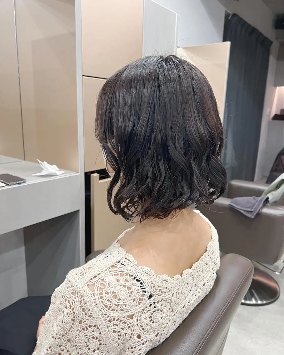 パーマ カット パーマ トリートメント ボブパーマコテ巻き風 パーマNo1深江秀平のヘアスタイル