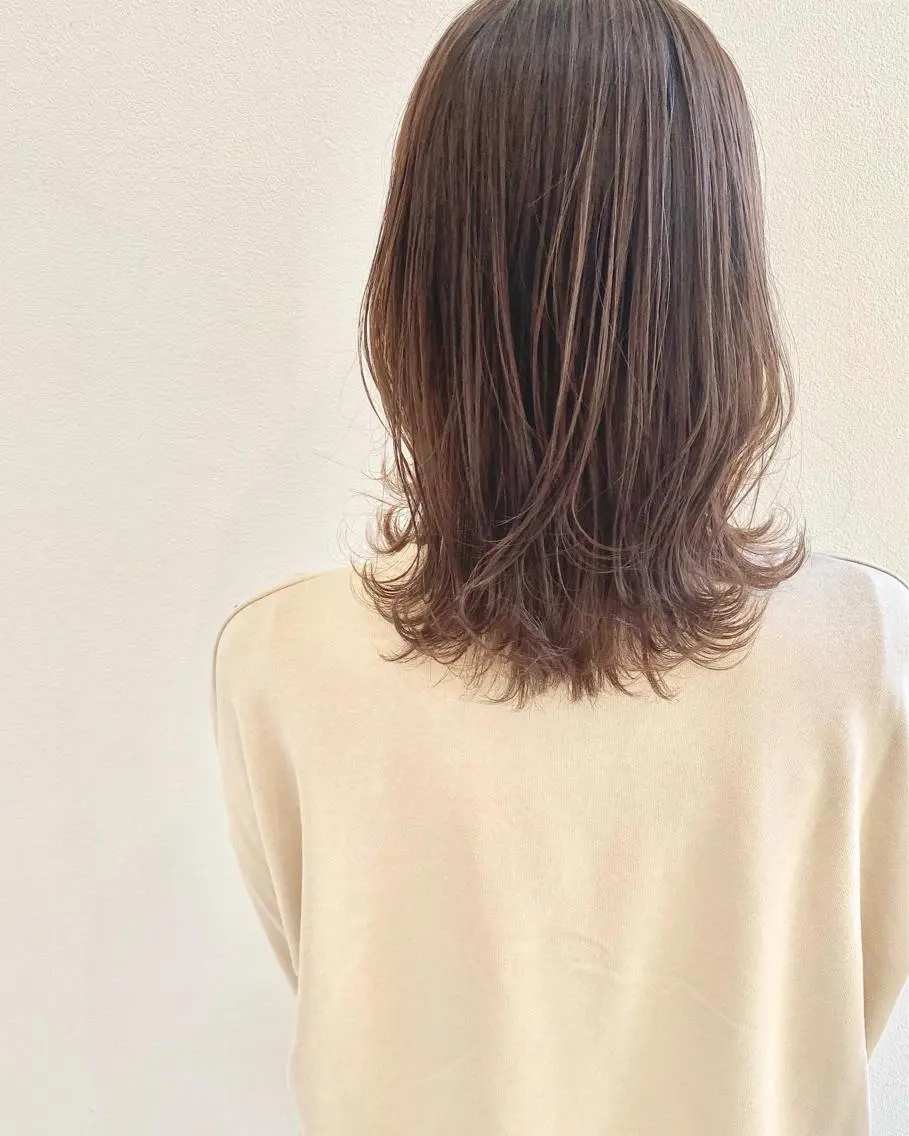 セミロング カット ヘアカラー トリートメント MYRTLE TSUNODAのヘアスタイル
