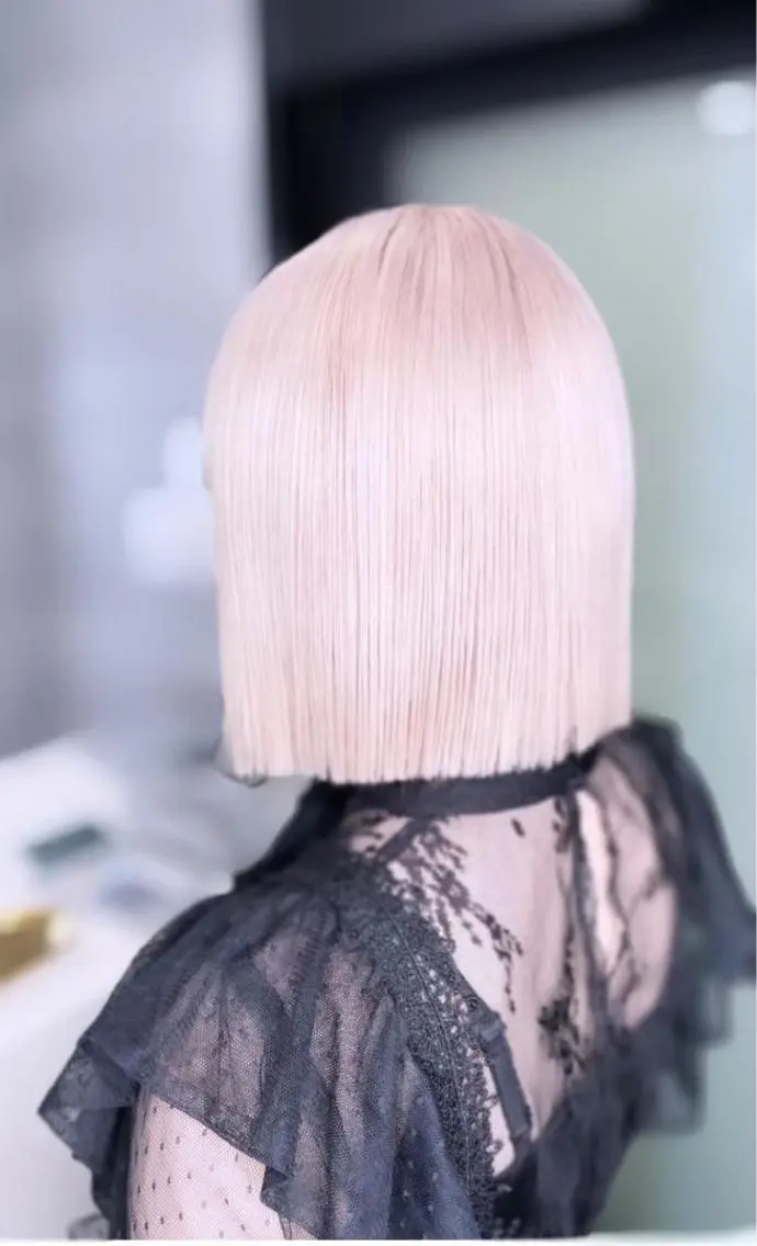 ミディアム カラー ブリーチ ケアブリーチ ピンクカラー ヘアカラー トリートメント 髪質改善/レイヤー/ ショート/koshiのヘアスタイル