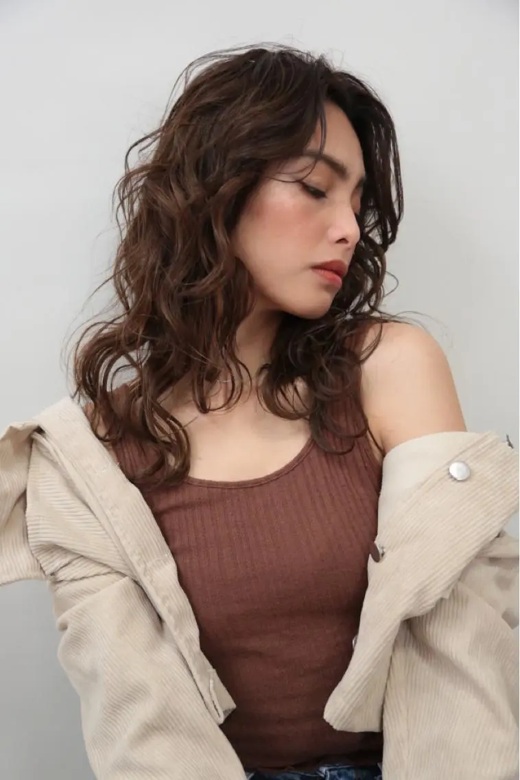 ミディアム カラー パーマ ARISA 学芸大学/海外ヘアのヘアスタイル