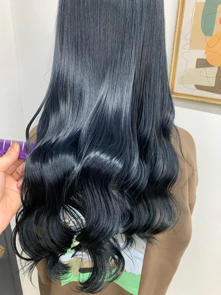 セミロング ヨシンモリ 韓国風ヘア ヘアカラー トリートメント 🌸MAYU🌸 ハイトーン➕レイヤーのヘアスタイル