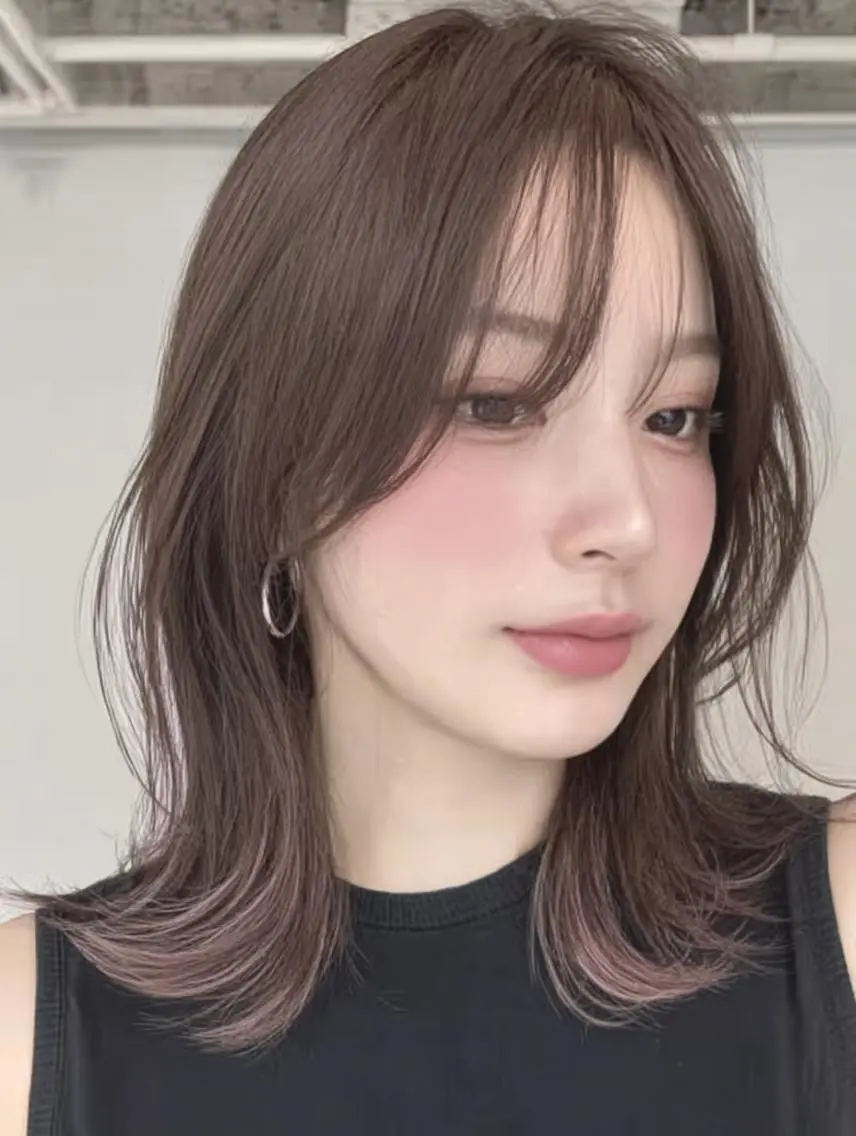 ミディアム カラー ✨エクステ✨本数・ 色合わせ相談可／山口のヘアスタイル