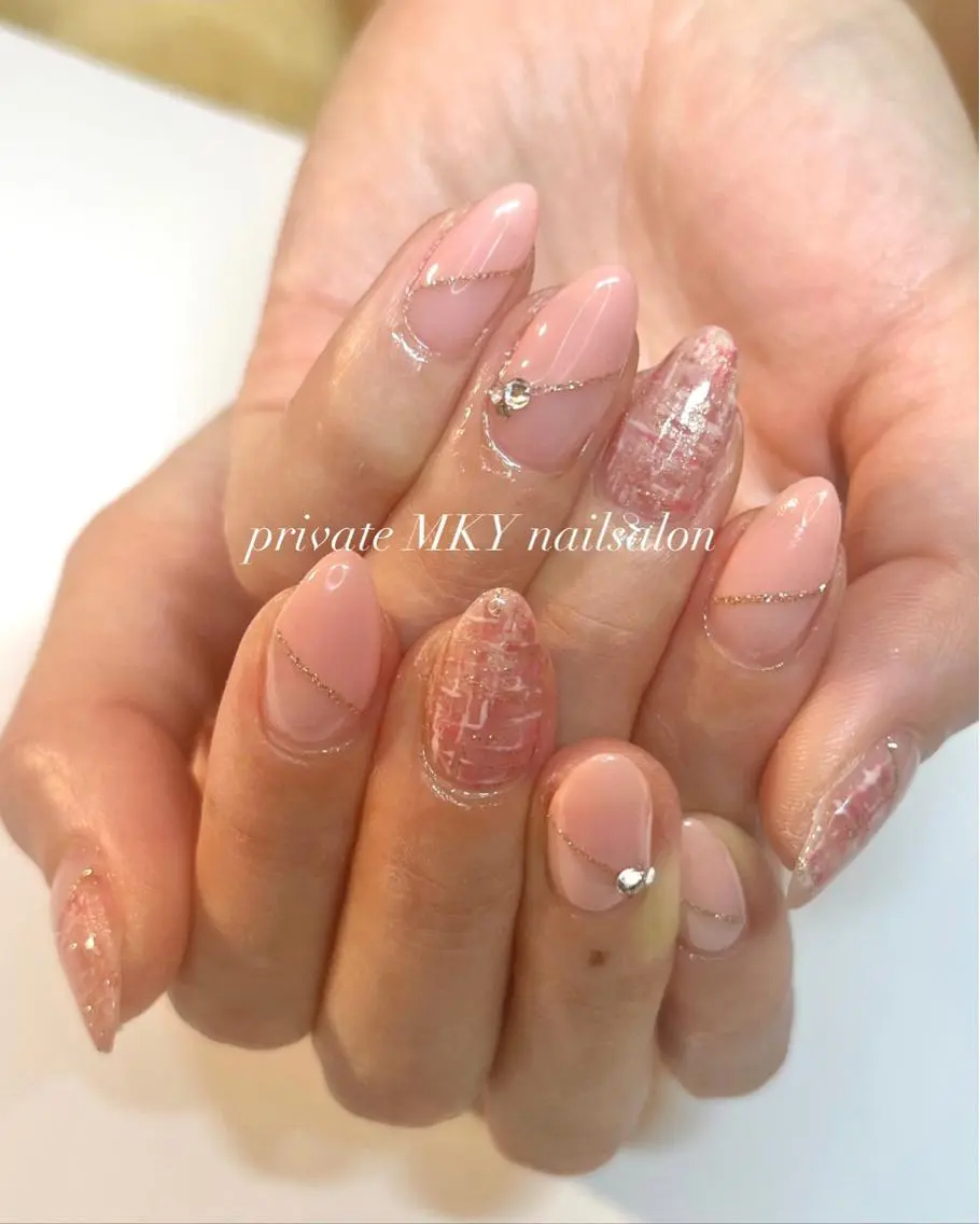ネイル アートネイル ジェルネイル マグネットネイル ニュアンスネイル パラジェル MKY salonのネイルデザイン