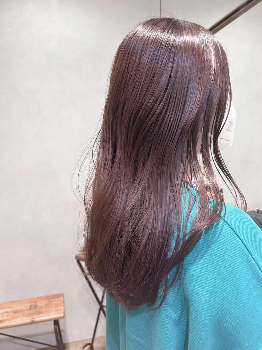 セミロング カラー 透明感カラー ラベンダーカラー 艶透明感カラー/ ルーズパーマ/田中のヘアスタイル
