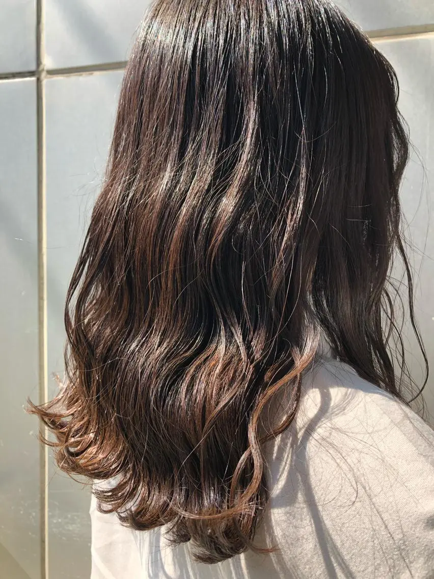 ミディアム 縮毛矯正/髪質改善 白髪ぼかし/裕香のヘアスタイル