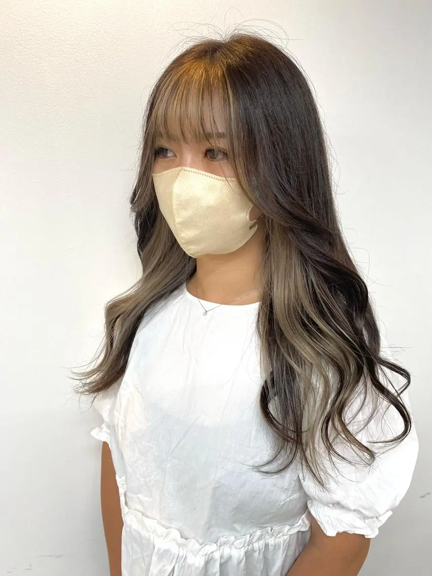 ロング ミストバング カット ヘアカラー トリートメント HARUKA🍒 toccaのヘアスタイル