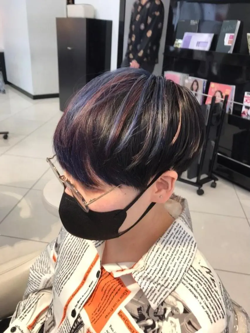 ショート カラー ブルーカラー ピンクカラー あらげ 🌈推しカラー🌈ᵕのヘアスタイル