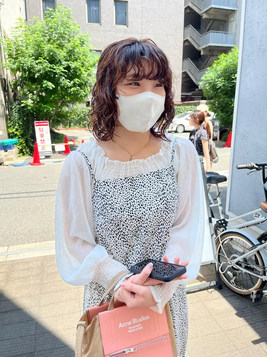 ミディアム パーマ ミディアムパーマ レイヤーカット スパイラルパーマ カット パーマ ショート/パーマ/ カラー/FUKOのヘアスタイル
