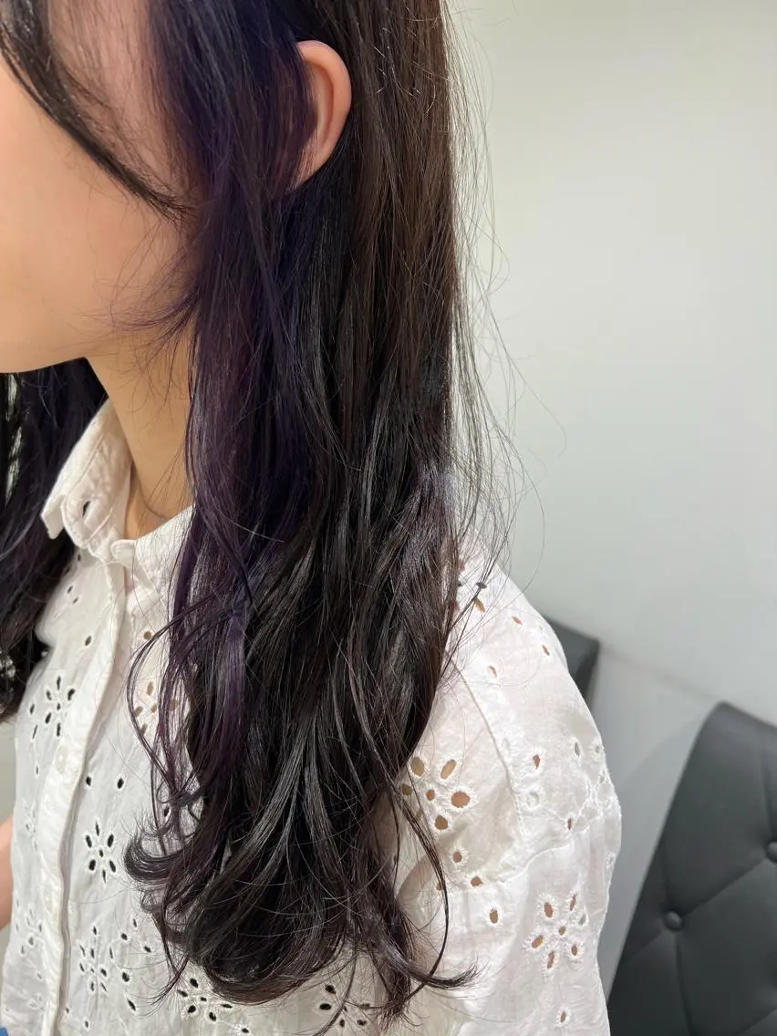 セミロング カラー 透明感カラー グレージュ ラベンダーカラー ラベンダーグレージュ ラベンダーグレー ヘアカラー トリートメント 【暖色カラー特化】 中山由梨のヘアスタイル