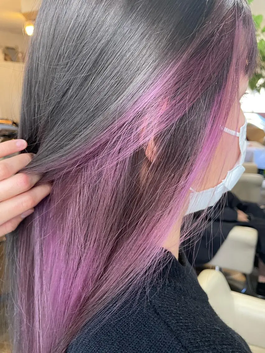 ロング カラー パーマ ヘアアレンジ メンズ ヘアカラー ヘアセット 表参道Lise おおいしおりのヘアスタイル