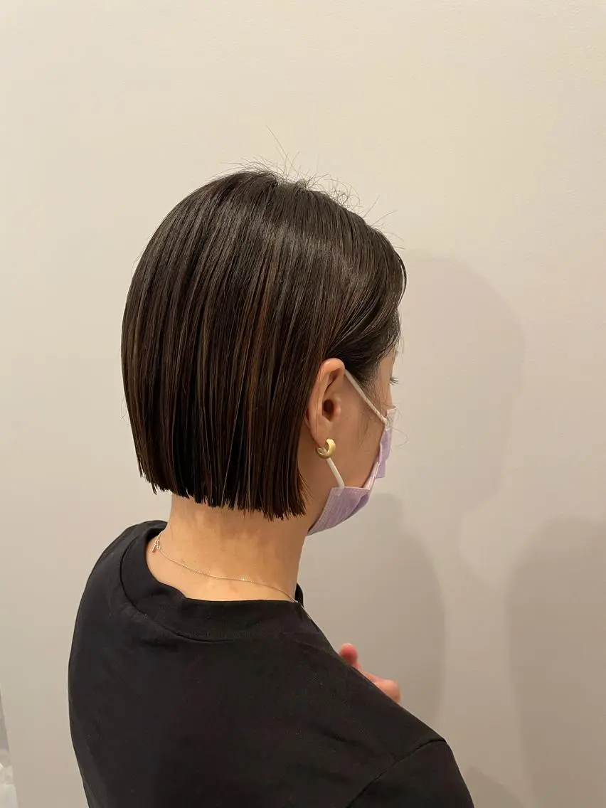 ショート ボブ カット やまさきえりこ ニュアンスパーマのヘアスタイル