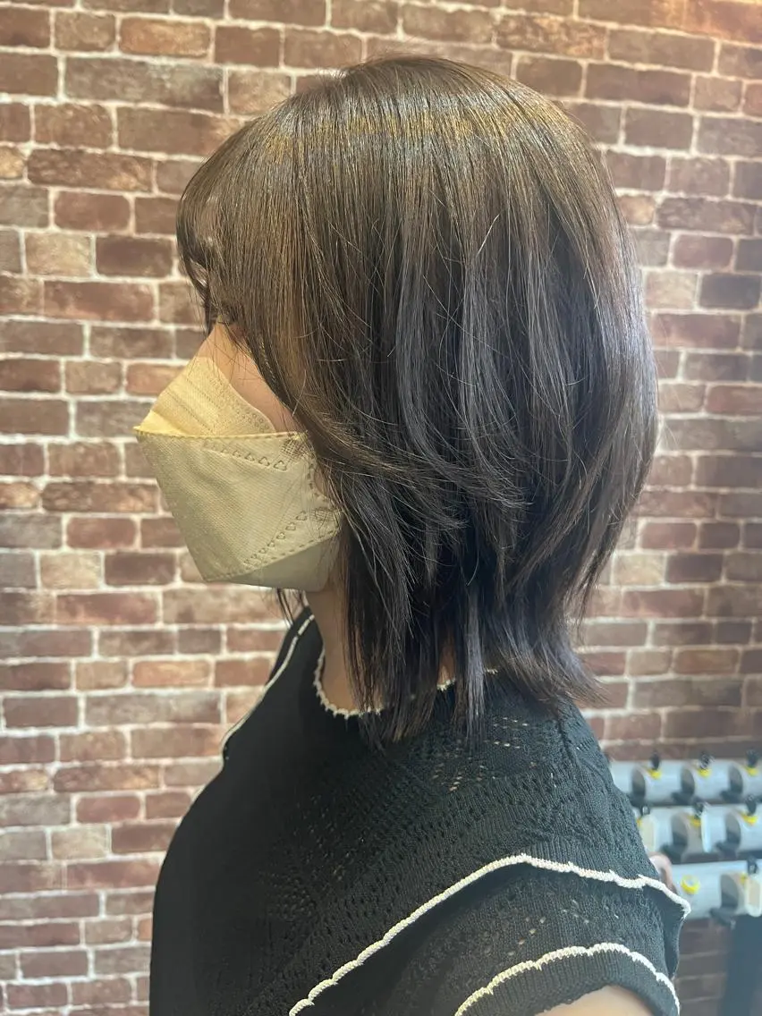 ミディアム パーマ ヘアアレンジ マツエク・マツパ ミディアムパーマ ケアカラー ピンクブラウン カラーマツエク 外国人風カラー 久木原 ゆりのヘアスタイル