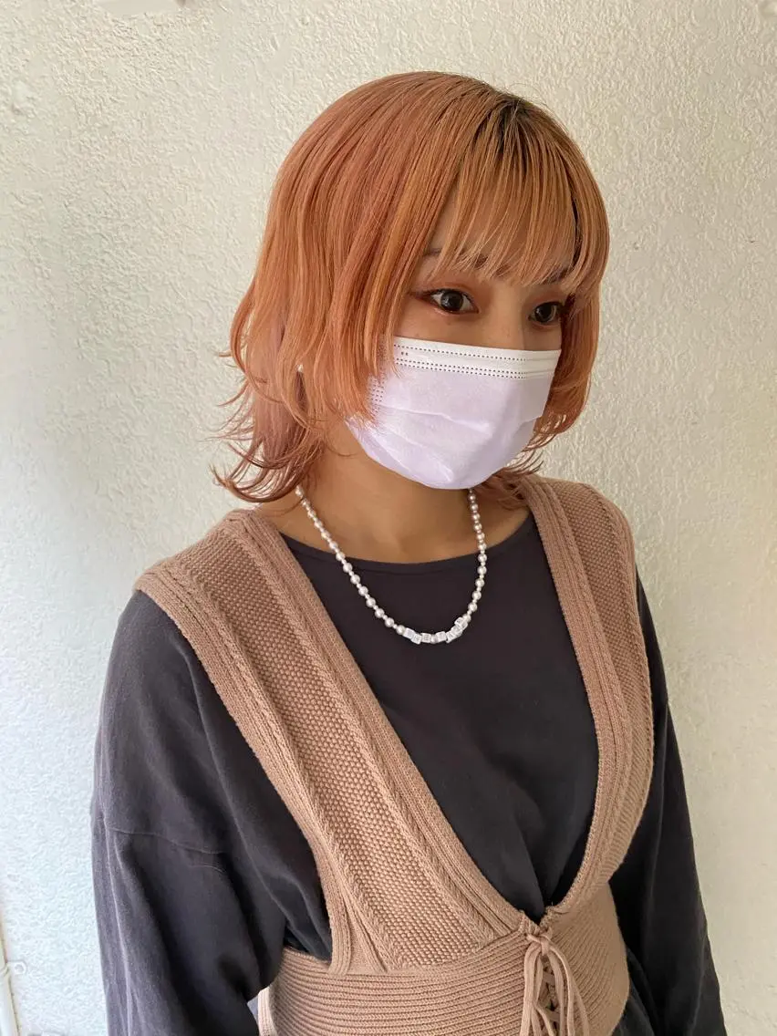 ミディアム ウルフカット 小川 美奈のヘアスタイル
