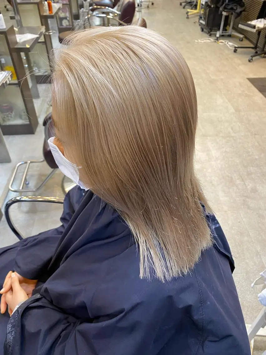 ミディアム カラー パーマ ヘアアレンジ メンズ キッズ mana 暖色カラーカットのヘアスタイル