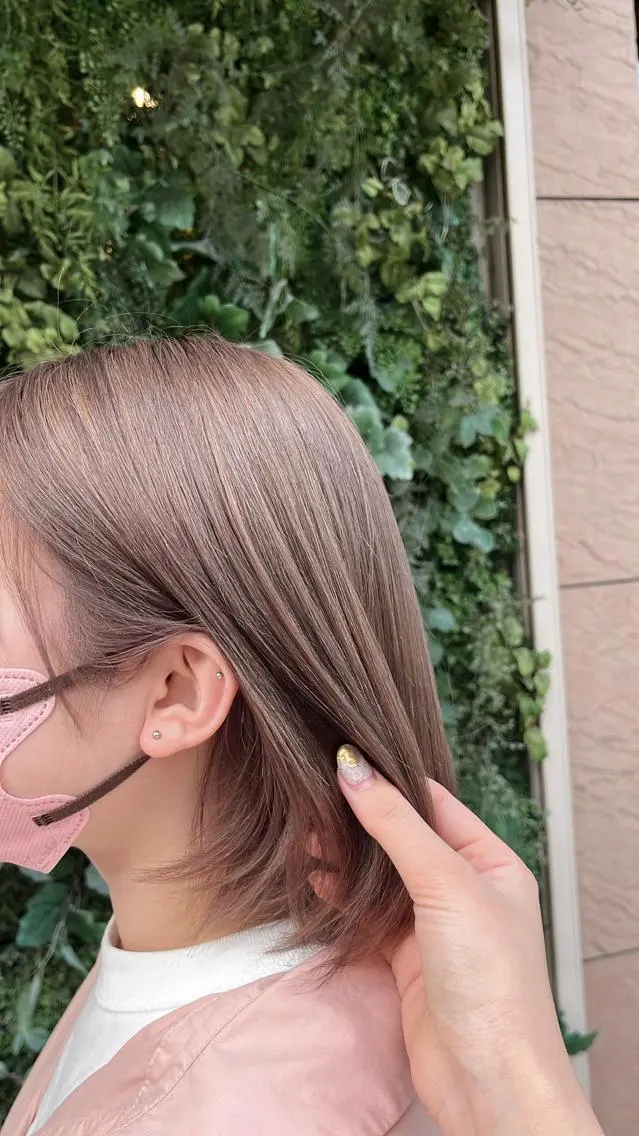 カラー カット ヘアカラー トリートメント 切りっぱなしボブ/ 艶カラー/綾莉のヘアスタイル