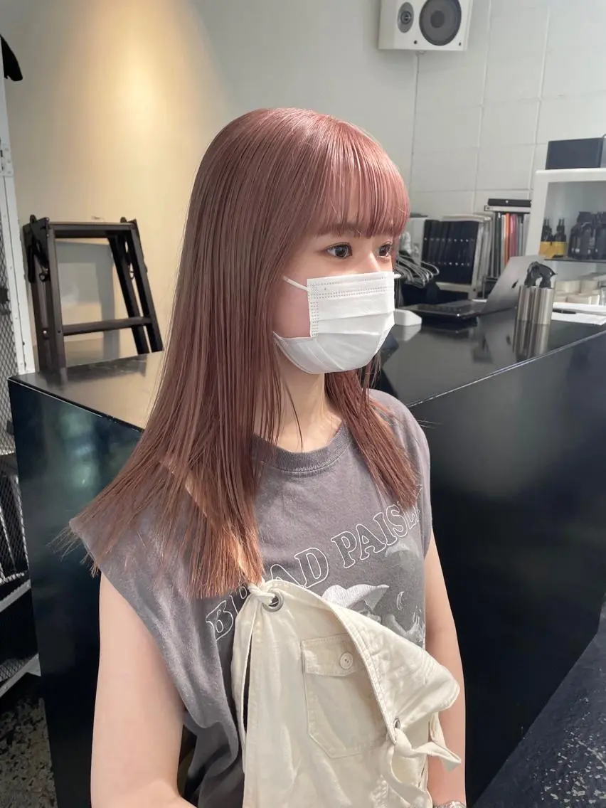 ロング カラー パーマ ヘアアレンジ メンズ キッズ ネイル マツエク・マツパ アイブロウ メンズブリーチ ベージュカラー ブリーチ ピンクカラー ピンクベージュ カット ヘアカラー トリートメント 艶ハイトーン/ヘア アレンジAYAKAのヘアスタイル