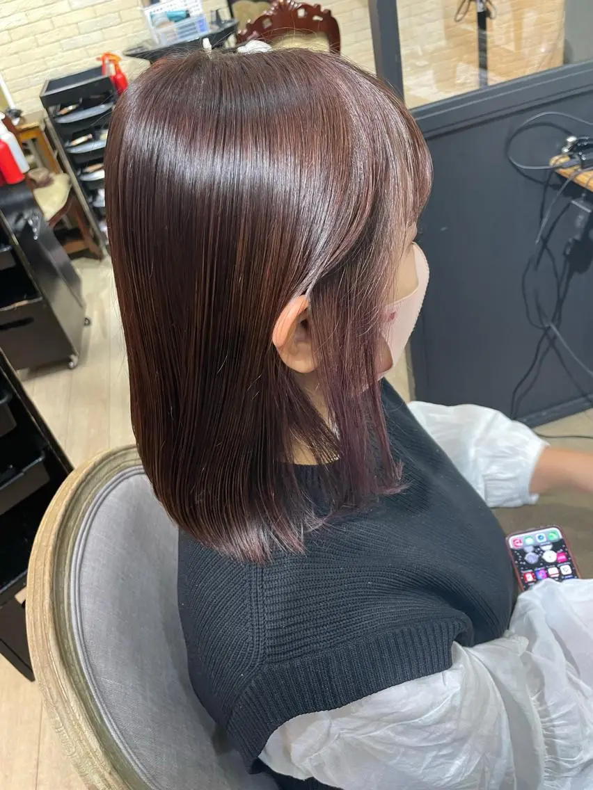 ショート ピンクラベンダー カット ヘアカラー トリートメント Hikari 髪質改善🩵ᩚ🫧のヘアスタイル