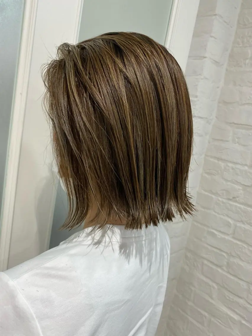 ミディアム ハイライト ヘアカラー トリートメント ハイトーン/メンズ 水野翔太のヘアスタイル