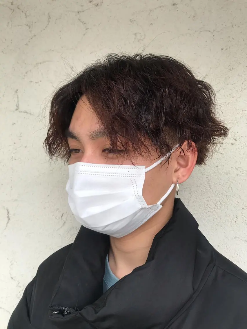 ミディアム パーマ メンズ カット パーマ トリートメント 透明感韓国ヘア♡ みつきのヘアスタイル