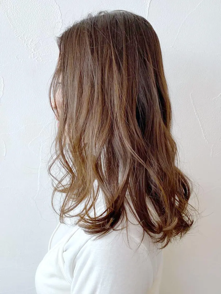 セミロング カラー パーマ ヘアアレンジ ブラウンカラー ITbyALBUM 中野店のヘアスタイル
