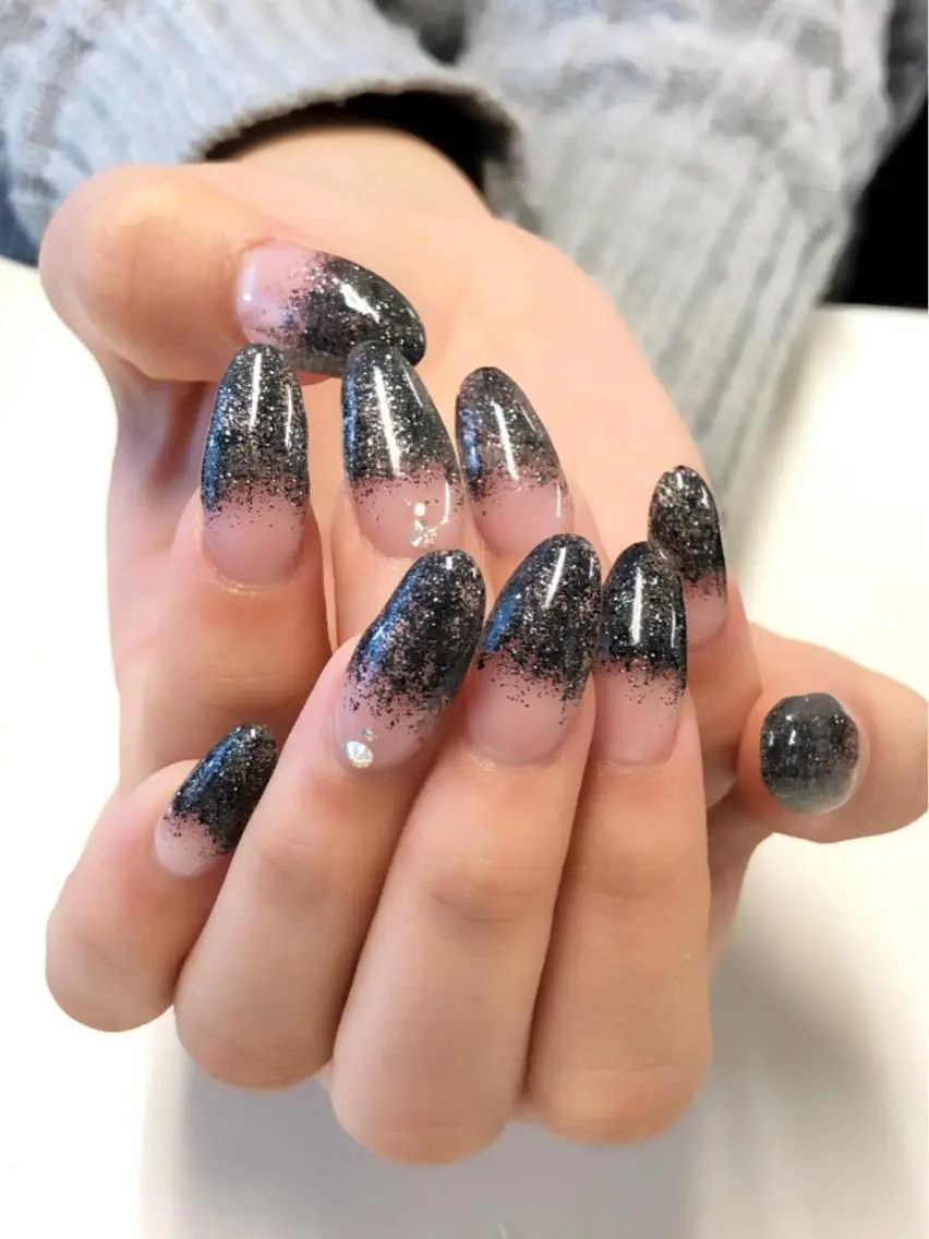 ネイル グラデーション ラメ(グリッター) ラメグラデーション スカルプネイル KIREIE NAILSのネイルデザイン