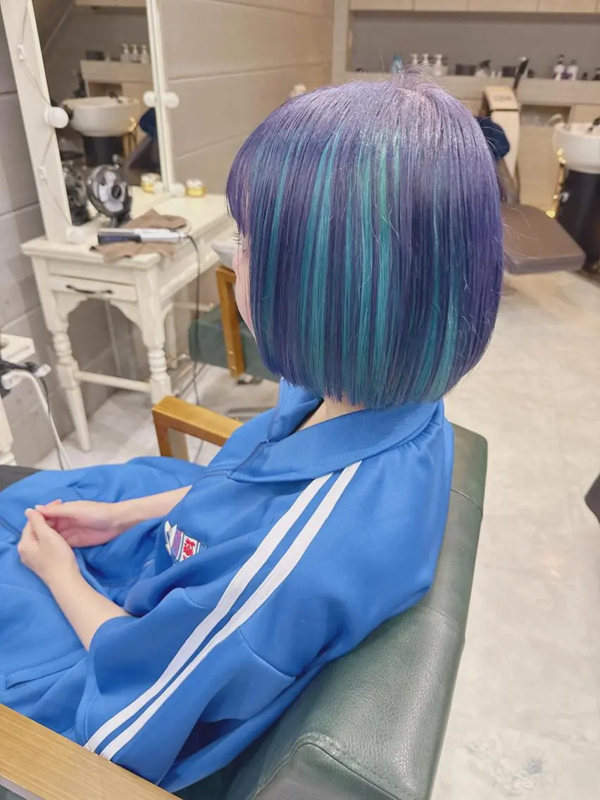 ミディアム カラー ブリーチ デザインカラー ダブルカラー ハイトーンカラー 🪐原宿/ハイトーン /デザインカラー🪐のヘアスタイル