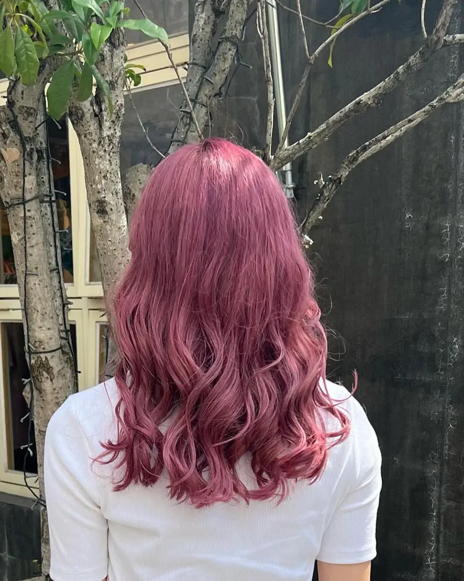 カラー パーマ メンズ ピンクカラー ヘアカラー トリートメント ハイトーン/パーマ 特化平田のヘアスタイル