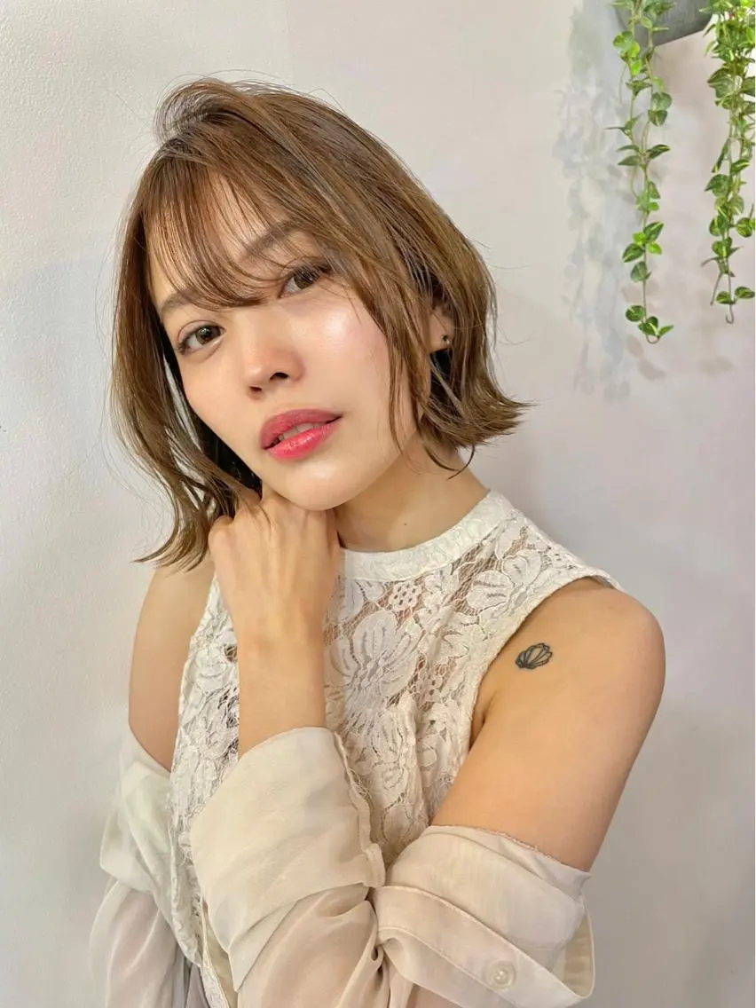 ミディアム カラー ベージュカラー ツヤ美髪💐 髪質改善/高山愛来のヘアスタイル