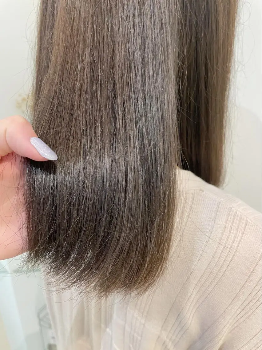 カラー アッシュ ブルーカラー ブルーアッシュ 透明感カラー 髪質改善カラー🤍 エクステ✨君島由実子のヘアスタイル
