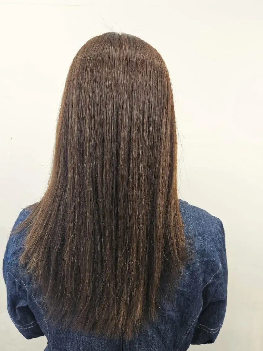 ロング パーマ 縮毛矯正 あいだ🐼ミニモ 8月限定クーポン配信のヘアスタイル