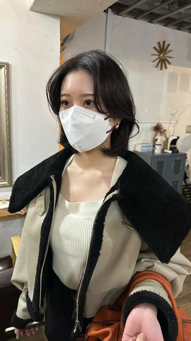 ショート カラー 切りっぱなしボブ ショートボブ ショートレイヤー ハンサムショート バレイヤージュ カット ヘアカラー トリートメント 韓国レイヤー柔らかい 地毛風縮毛矯正/マツのヘアスタイル