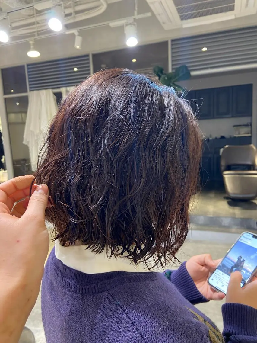 ミディアム パーマ メンズ清潔感のプロ 💈メンズパーマ藤田のヘアスタイル