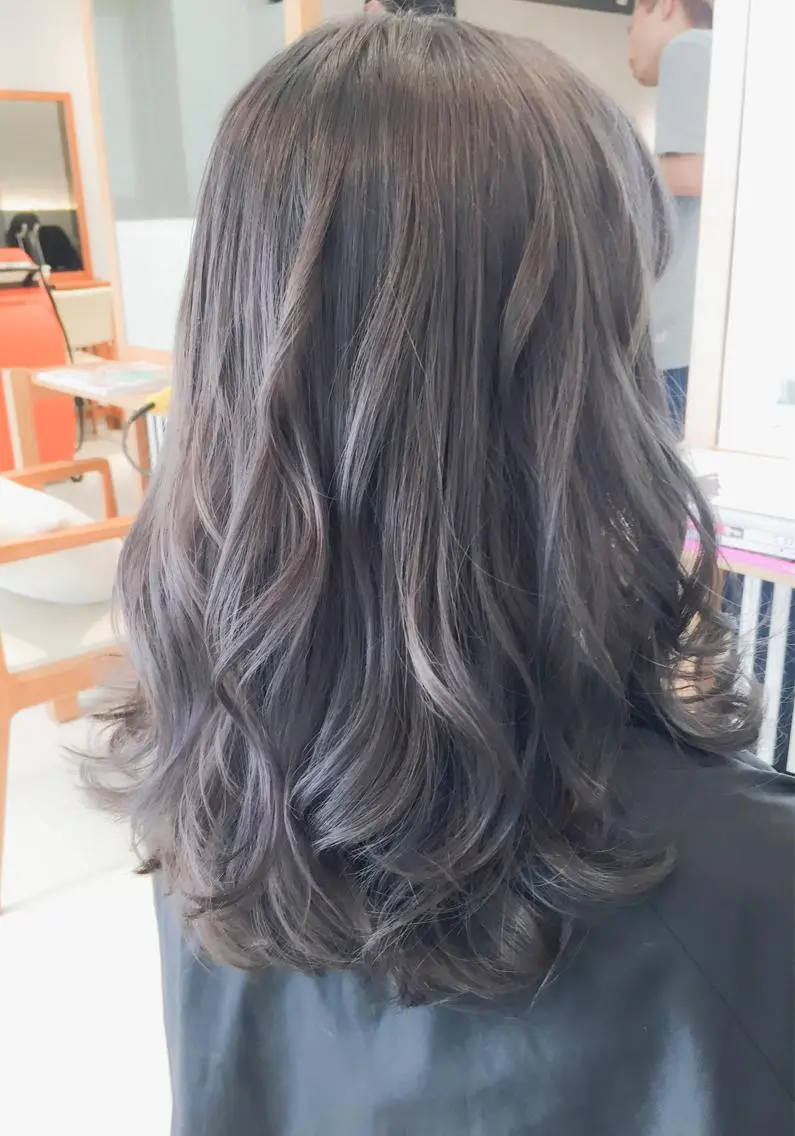 セミロング カラー ヘアアレンジ アッシュ アッシュグレー アッシュグレージュ 透明感カラー グレージュ モテ髪透明感❤️ デイズヘアカラーのヘアスタイル