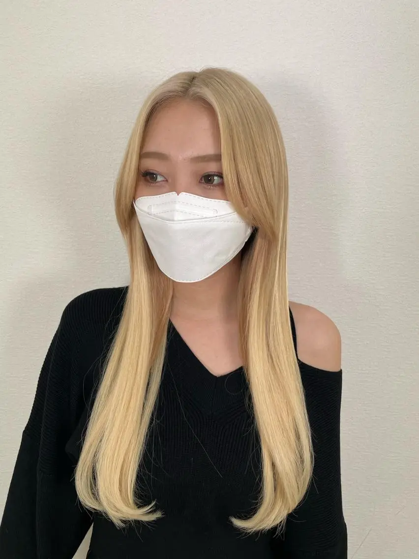 セミロング カラー ブロンド 韓国風ヘア エクステ 失敗したくない人へ ハイトーン美容師のヘアスタイル