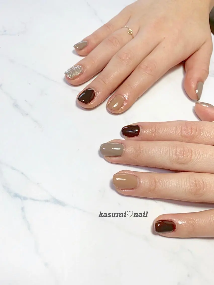ネイル アートネイル フットネイル ジェルネイル ラメ(グリッター) ミラーネイル KASUMI♡ Nailのネイルデザイン