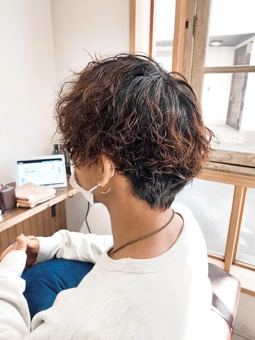 ショート パーマ メンズ メンズパーマ ROSSO 春日部店のヘアスタイル