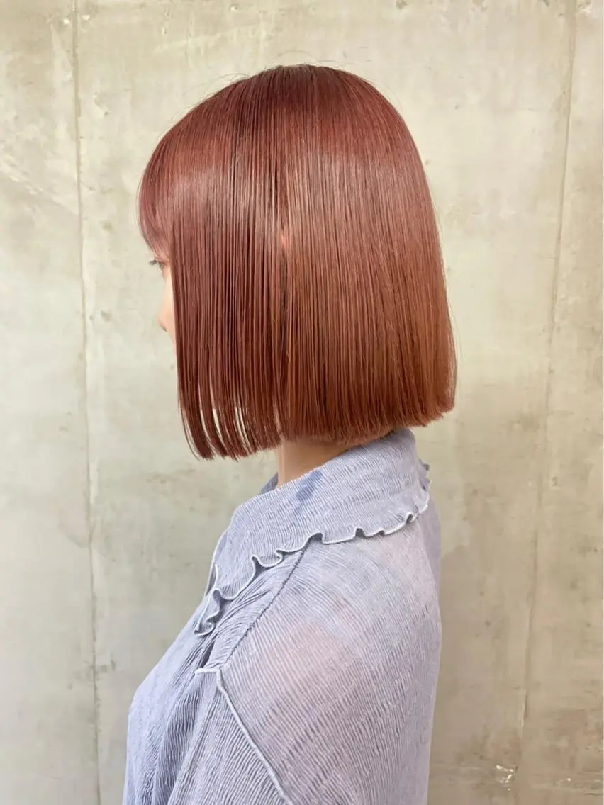 ショート カラー ハイトーンカラー ハイトーンオレンジ オレンジ SALTWATER AYARIのヘアスタイル