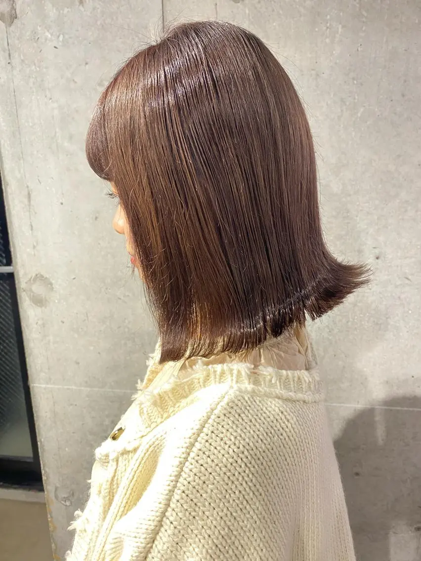 ミディアム カラー ボブ 外国人対応 佐久間のヘアスタイル
