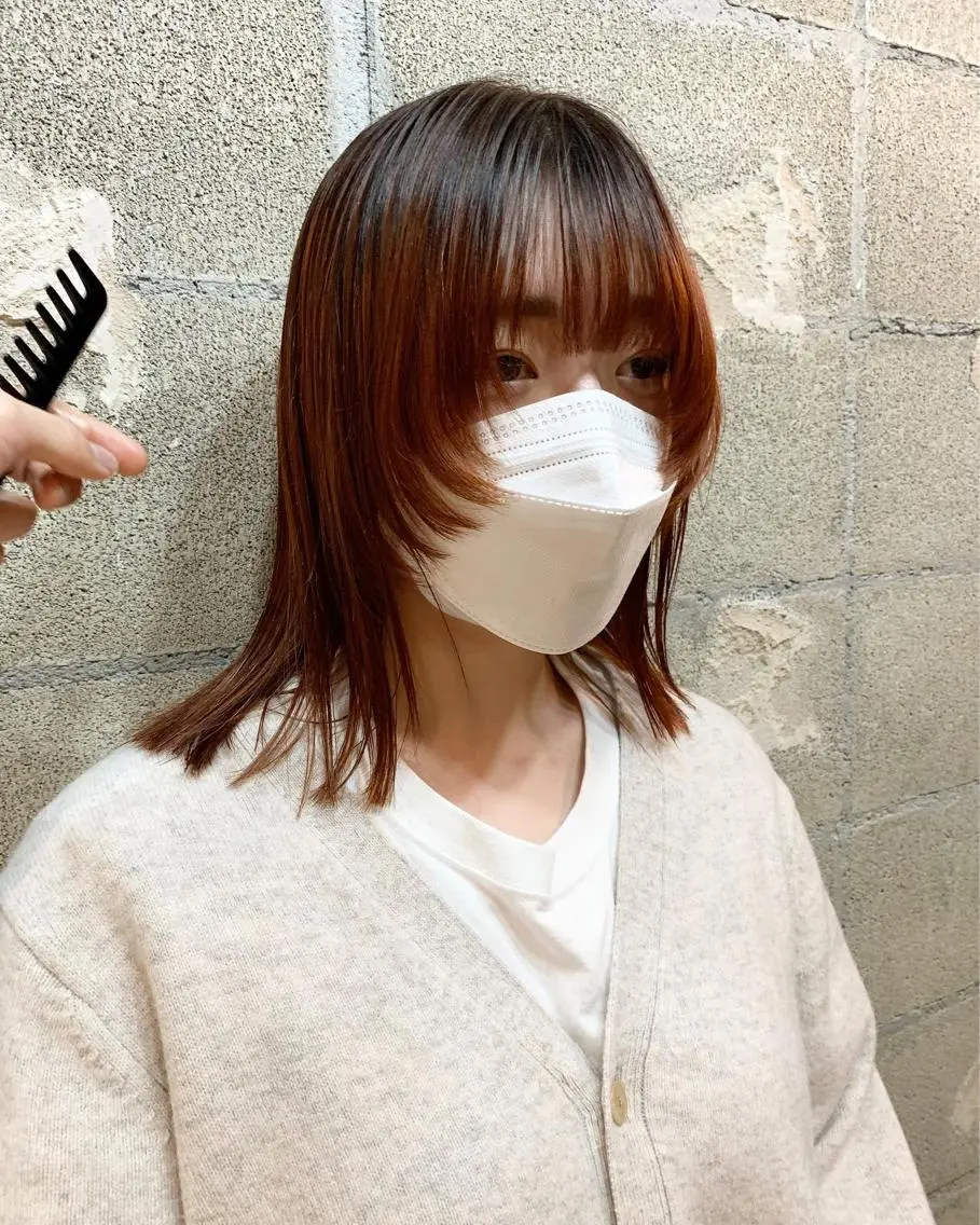 ミディアム カラー ウルフカット tension 【テンション】のヘアスタイル