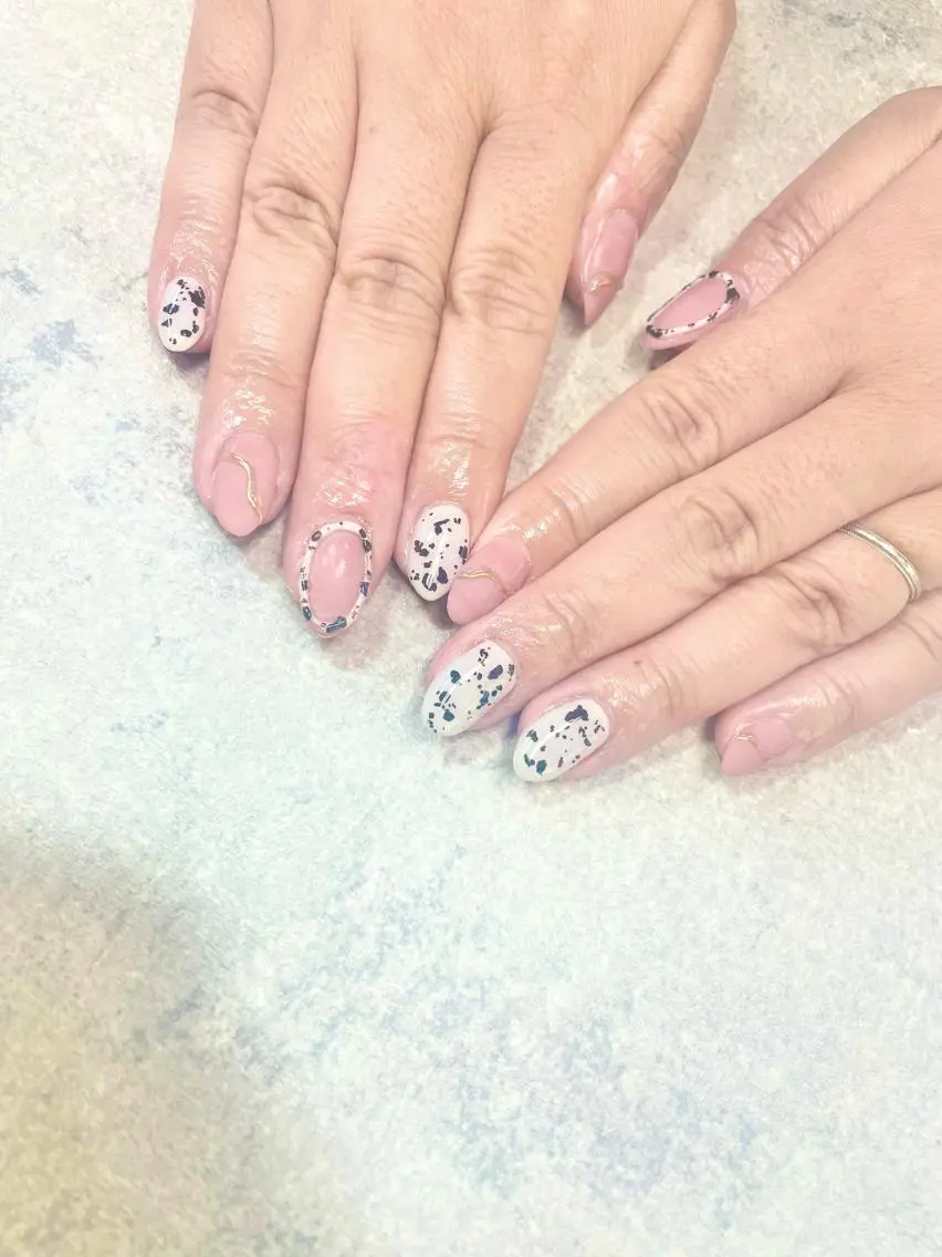 ネイル アートネイル フレンチネイル ジェルネイル ガラスフレンチ グラデーション FASTNAIL PLUS 新宿店のネイルデザイン