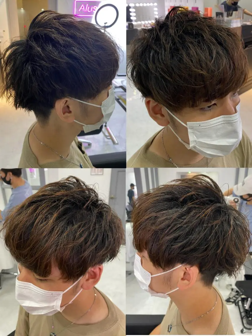 ショート カラー パーマ ヘアアレンジ メンズ カット 🔥メンズパーマ 特化 渡辺一翔のヘアスタイル
